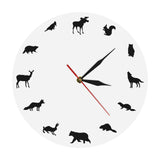 Safari Animals Wall Clock Woodland Adventure Wild Life Animal Wall Clocks Other Pets Design Accessories Pet Clever No Frame 