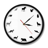 Safari Animals Wall Clock Woodland Adventure Wild Life Animal Wall Clocks Other Pets Design Accessories Pet Clever Metal Frame 