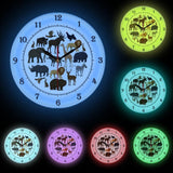 Safari Jungle Animals Decorative Modern Wall Clock Living Room Wall Art Hanging Silent Clock Other Pets Design Accessories Pet Clever White Frame With LED 