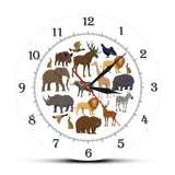 Safari Jungle Animals Decorative Modern Wall Clock Living Room Wall Art Hanging Silent Clock Other Pets Design Accessories Pet Clever 