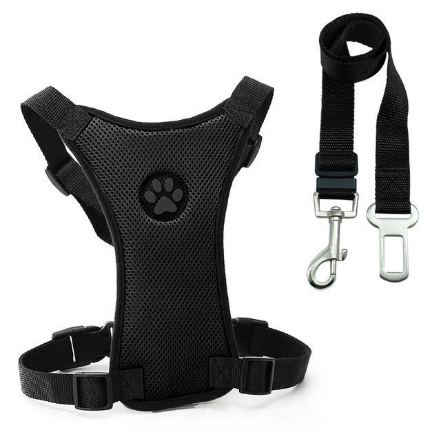 Safety Vehicle Harness Belt With Adjustable Straps Dog Carrier & Travel Pet Clever Black S 