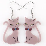 Sassy Cat Drop Earrings Cats Jewelry Pet Clever brwon 