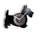 Scottie Dog Wall Clock Scottish Terrier Dog Breed Vinyl Record Wall Clock Home Decor Dogs Pet Clever 