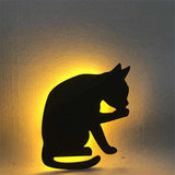 Sensor and Voice Sensor LED Cute Cat Lamp Home Decor Cats Pet Clever D 