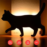 Sensor and Voice Sensor LED Cute Cat Lamp Home Decor Cats Pet Clever 