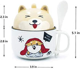 Shiba inu Puppy Cute Dog Ceramic Coffee Mugs Tea Cups with Special Lid Cat Design Accessories Pet Clever 