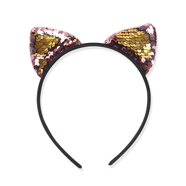 Shiny Sequins Cat Ears Hair band Cat Design Accessories Pet Clever A 