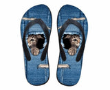 Shy Cat Flip Flops Cat Design Footwear Pet Clever 