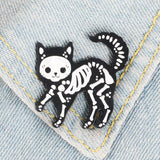 Skull Skeleton Cat Pin Cat Design Accessories Pet Clever 