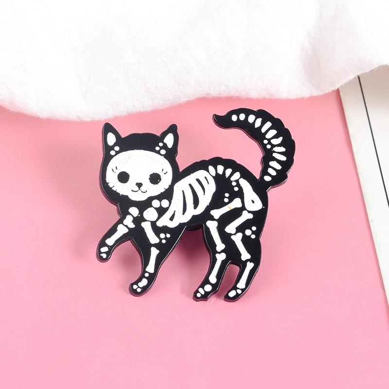 Skull Skeleton Cat Pin Cat Design Accessories Pet Clever 