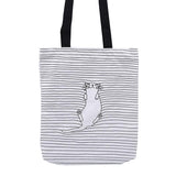 Sleeping Cat Casual Canvas Tote Bag Cat Pet Clever 