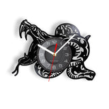 Snake Tribal Art Vinyl Record Wall Clock Wildlife Animal Home Decor Serpent Silent Movement Haning Wall Watch Other Pets Design Accessories Pet Clever 