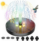 Solar Powered Water Fountains with Color LED Lights 7 Nozzles & 4 Fixers for Garden Small Pond Outdoor Swimming Pool Fish Tank Fountain Pump Pet Clever 