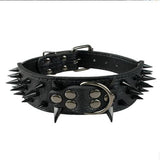 Spiked Leather Dog Collar(15 Colors) Spiked Leather Dog Collar(15 Colors) Pet Clever S Black Black 