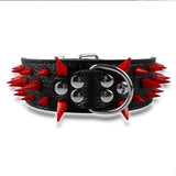 Spiked Leather Dog Collar(15 Colors) Spiked Leather Dog Collar(15 Colors) Pet Clever S Black Red 