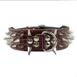 Spiked Leather Dog Collar(15 Colors) Spiked Leather Dog Collar(15 Colors) Pet Clever S Brown 