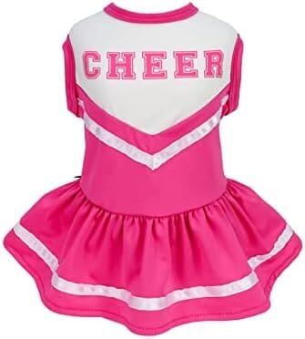 Sporty Cheer Dog Dress for Small Dogs Girl Dog Clothing Pet Clever Pink XXS 