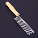 Stainless Steel Comb with Wooden Handle Grooming Tool Comb Pet Clever 