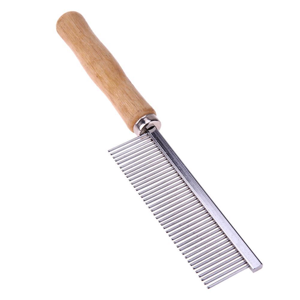 Stainless Steel Comb with Wooden Handle Grooming Tool - Pet Clever
