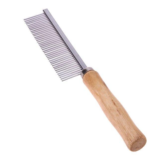 Stainless Steel Comb with Wooden Handle Grooming Tool - Pet Clever