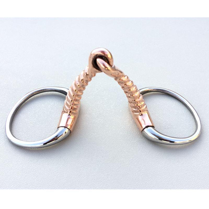 Stainless Steel Eggbutt with Corkscrew Copper Bit Mouthpiece Horse Bit Mouthpiece Pet Clever 