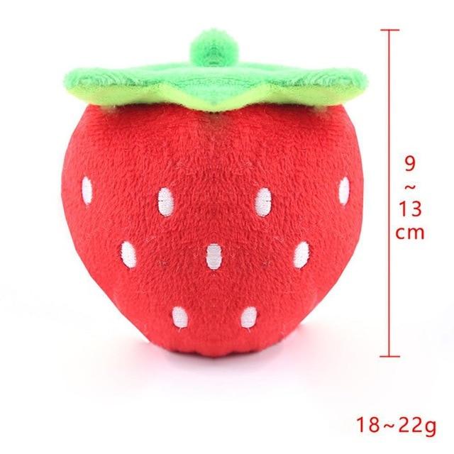 Strawberry Shape Squeaky Chew Toys Toys Pet Clever red 