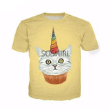 Stylish Cute Cat All Over Print T-Shirt Prints Cat Design T-Shirts Pet Clever 