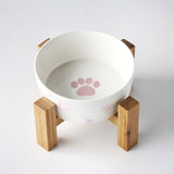 Stylish Pet Feeder Solid Wood Frame Cat Bowls & Fountains Pet Clever 