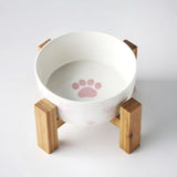 Stylish Pet Feeder Solid Wood Frame Cat Bowls & Fountains Pet Clever single bowl 
