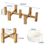 Stylish Pet Feeder Solid Wood Frame Cat Bowls & Fountains Pet Clever 