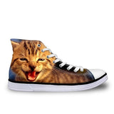 Stylish Women High-Top Canvas Cat Shoes Cat Design Footwear Pet Clever Design 7 
