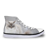 Stylish Women High-Top Canvas Cat Shoes Cat Design Footwear Pet Clever Design 6 