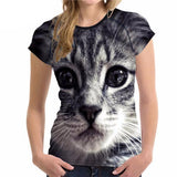 Stylish Women's Lovely Cat Printed Design Top Tees Cat Design T-Shirts Pet Clever Style 2 S 