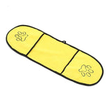 Super Drying Pet Towel with Paw Striped Pocket ﻿ Towels Pet Clever Yellow Double Layer 