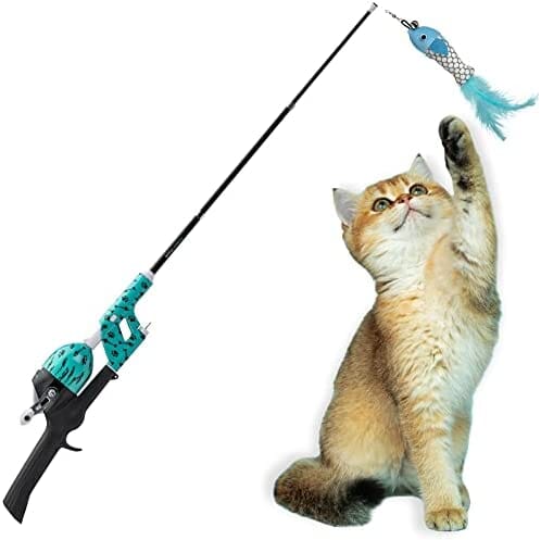 Tangle Free Cat Caster Fishing Pole Toy - Pet Clever