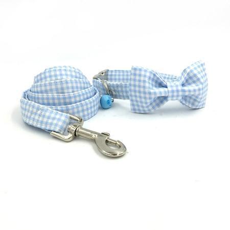 The Bule Pig™ Fashion Pet Set of Collar & Leash Artist Collars & Harnesses Pet Clever collar bow and leash XS 