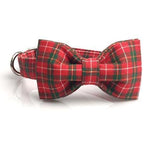 The Christmas Plaid™ Fashion Pet Set of Collar & Leash Artist Collars & Harnesses Pet Clever collar with bowtie XS 