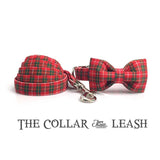 The Christmas Plaid™ Fashion Pet Set of Collar & Leash Artist Collars & Harnesses Pet Clever 
