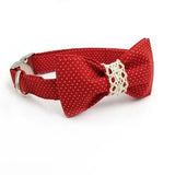 The Fabulous Red™ Fashion Pet Set of Collar & Leash Artist Collars & Harnesses Pet Clever collar bow XS 
