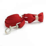 The Fabulous Red™ Fashion Pet Set of Collar & Leash Artist Collars & Harnesses Pet Clever leash collar bow XS 