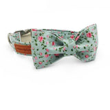 The Floral™ Fashion Pet Set of Collar & Leash Artist Collars & Harnesses Pet Clever necklace with bowtie XS 