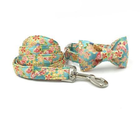 The Garden™ Fashion Pet Set of Collar & Leash Artist Collars & Harnesses Pet Clever collar bow and leash XS 