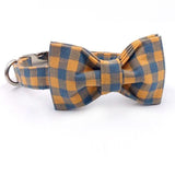 The Orange Plaid™ Fashion Pet Set of Collar & Leash Artist Collars & Harnesses Pet Clever collar with bowtie XS 