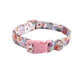 The Pink Floral ™ Fashion Pet Set of Collar & Leash Artist Collars & Harnesses Pet Clever collar XS 