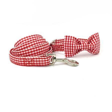 The Red™ Fashion Pet Set of Collar & Leash Artist Collars & Harnesses Pet Clever collar leash bow XS 