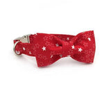 The Red Stars™ Fashion Pet Set of Collar & Leash Artist Collars & Harnesses Pet Clever collar with bowtie XS 