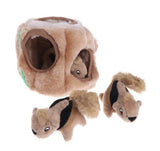 Three Squirrel Hide Plush Pet Toy Toys Pet Clever 