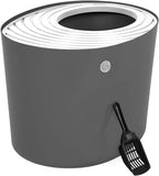 Top Entry Cat Litter Box with Cat Litter Scoop Cat Litter Boxes & Litter Trays Pet Clever Gray 