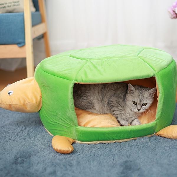 Tortoise Shape Pet Bed Dog Beds & Blankets Pet Clever Green S 