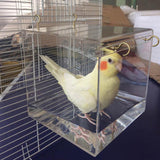 Transparent Pet Bird Bath House with Hanging Hooks Bird Bath Pet Clever 